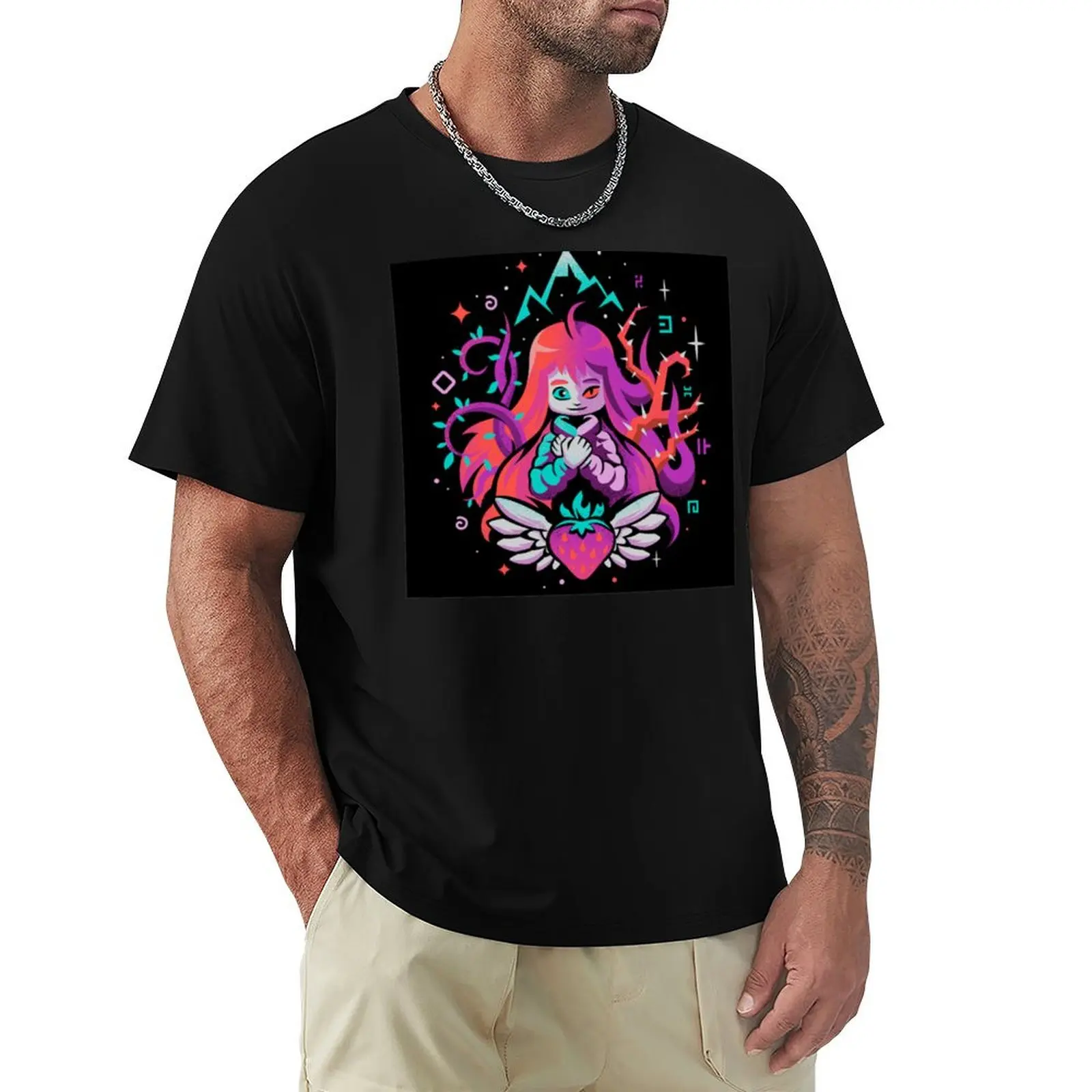 Retro color celeste art game mountain gift for fans T-Shirt t shirt man plain T-Shirt