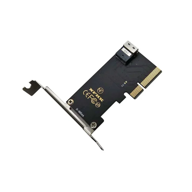 Half Height Bracket for Slimline SAS, PCIe 4.0x4 Adapter, SFF-8654