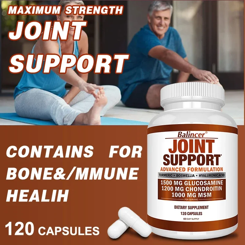 60/120 Glucosamine & Chondroitin & MSM 3-in-1 Capsules - Joint Health Support Supplement - Non-GMO, Vegetarian Capsules