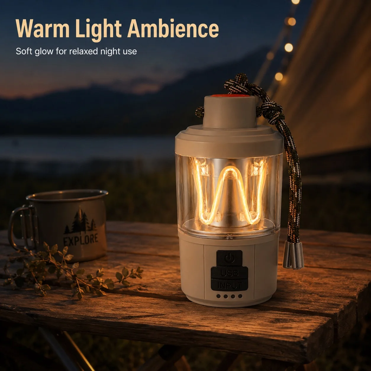 Retro Camping Lantern, Portable Lantern, USB Rechargeable Led Camp Light, Warm Light Ambiance Lamp, Hangable Tent Light, Outdoor Camping Lighting, Long-Lasting Portable Emergency Light, Garden Decoration Light, Night Fishing Light, Stall Light, Student Dormitory Bedside Night Light