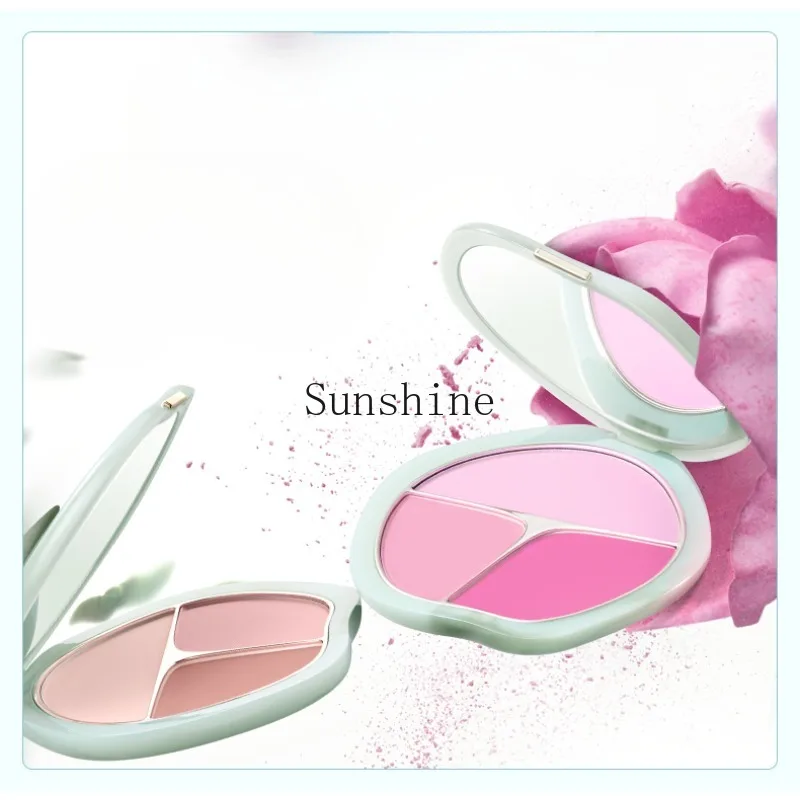 Three-color blush disc, high-gloss trimming, three-in-one expansion color, shrinkage color