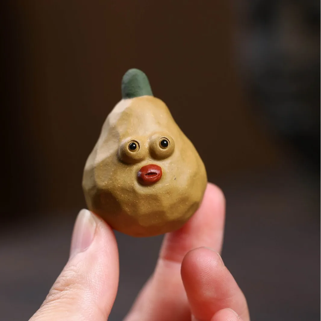 Yixing Zisha Clay Pet Clown Pear: Indispensable, Exquisite, Handmade From Raw Ore, Unique And Interesting Tea Ornament