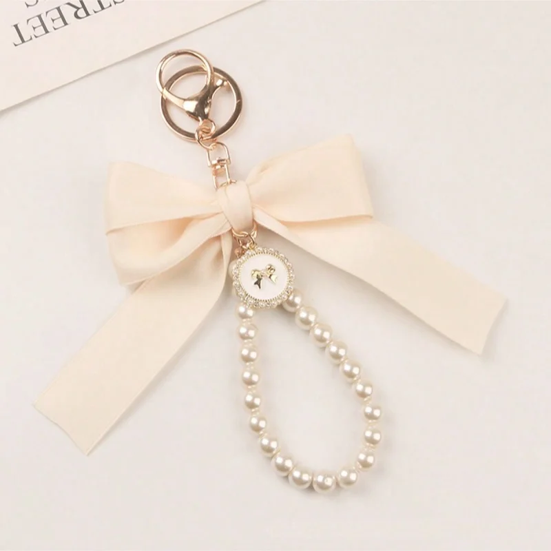 Keychain with Bow, Large Bow Tie, Carrying Bag for Hanging, Ornament, Bag Decorations, DIY Headphone Case, Accessories
