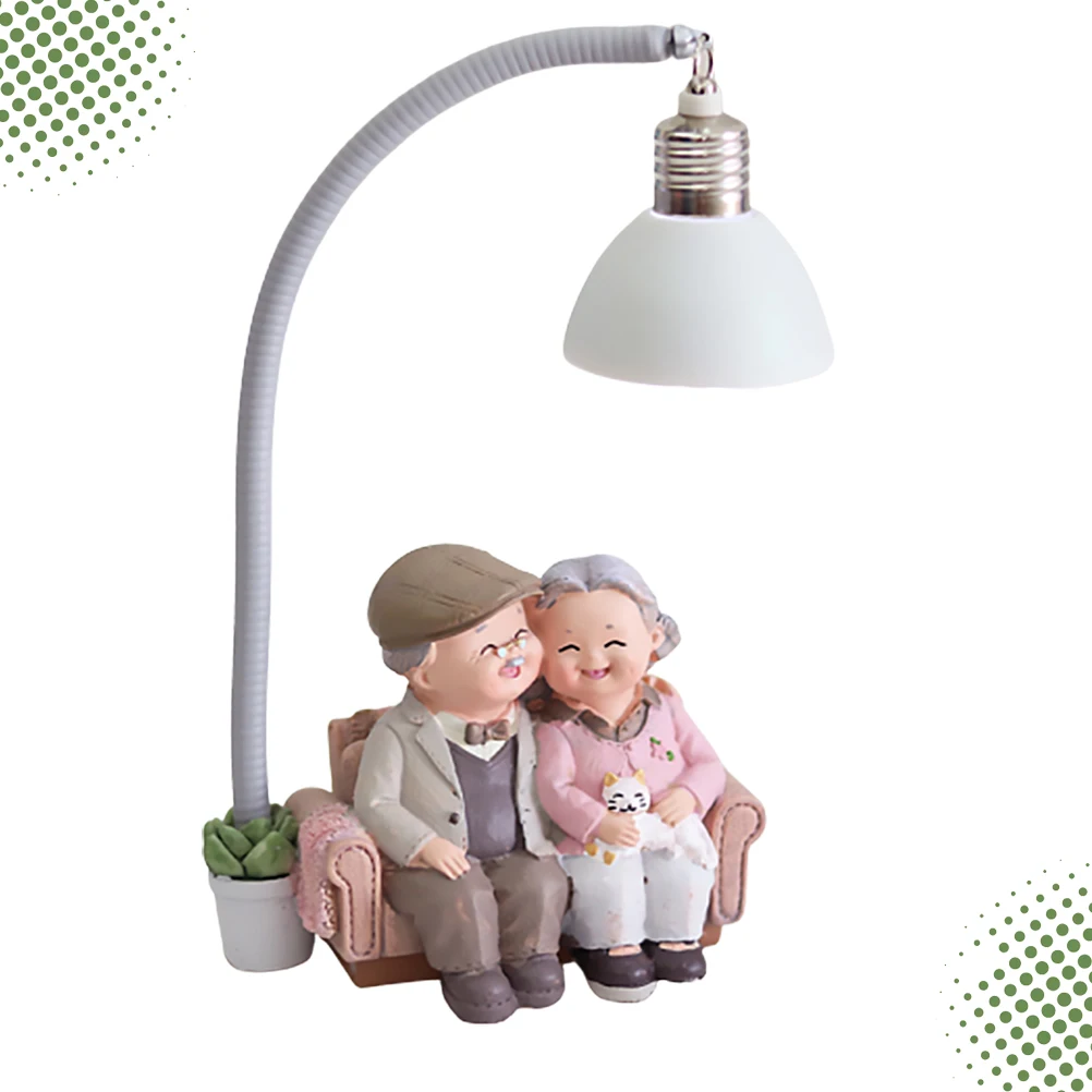 

Cute Kitten Old Couple Night Light Small Decorative Lamp For Bedroom Home Office Portable Operated Light