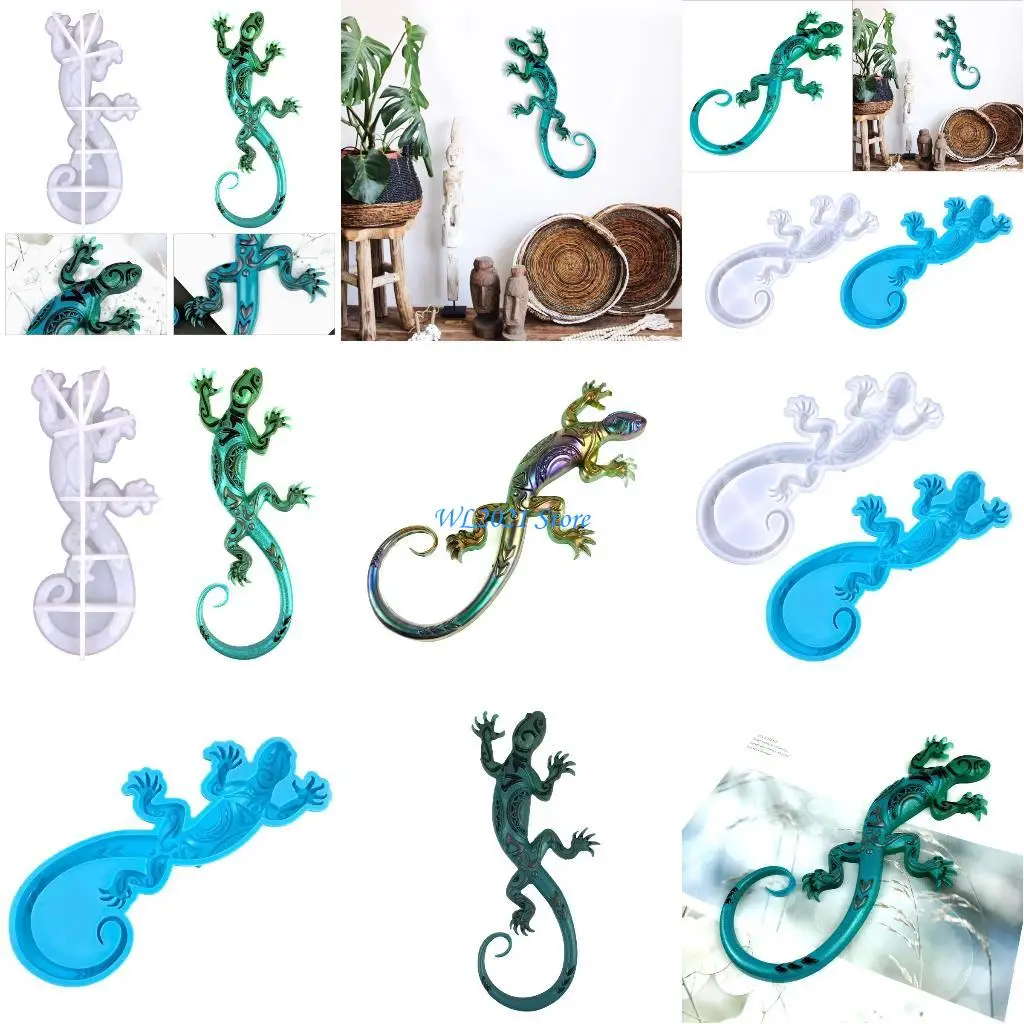 

G5GC Diy милый геккон настенный кулон украшения рабочего стола украшения эпоксидная силиконовая форма