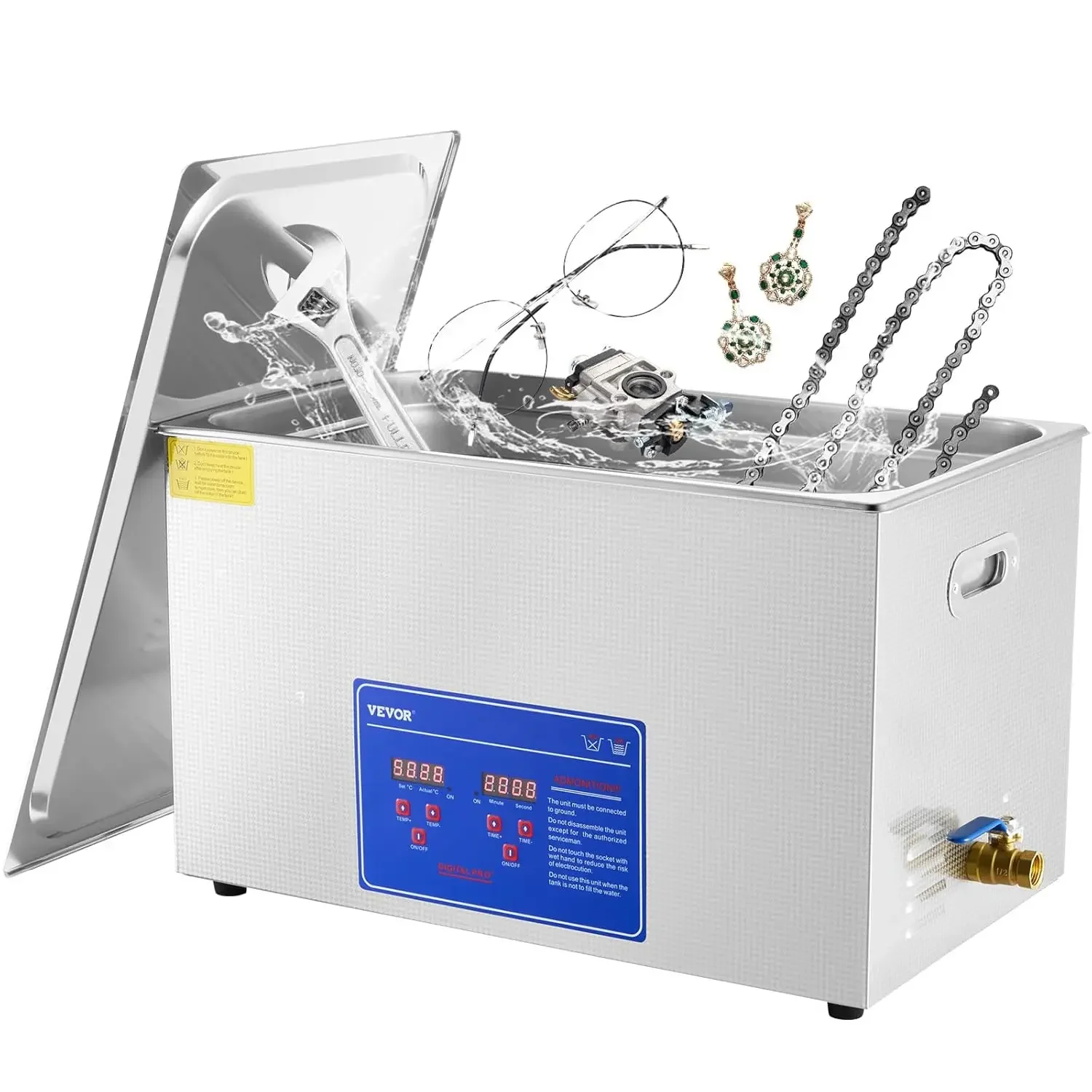

Ultrasonic Professional Cleaner, 30L Jewelry Cleaner with Digital Timer & Heater, Stainless Steel Industrial Sonic Cleaner 40kHz
