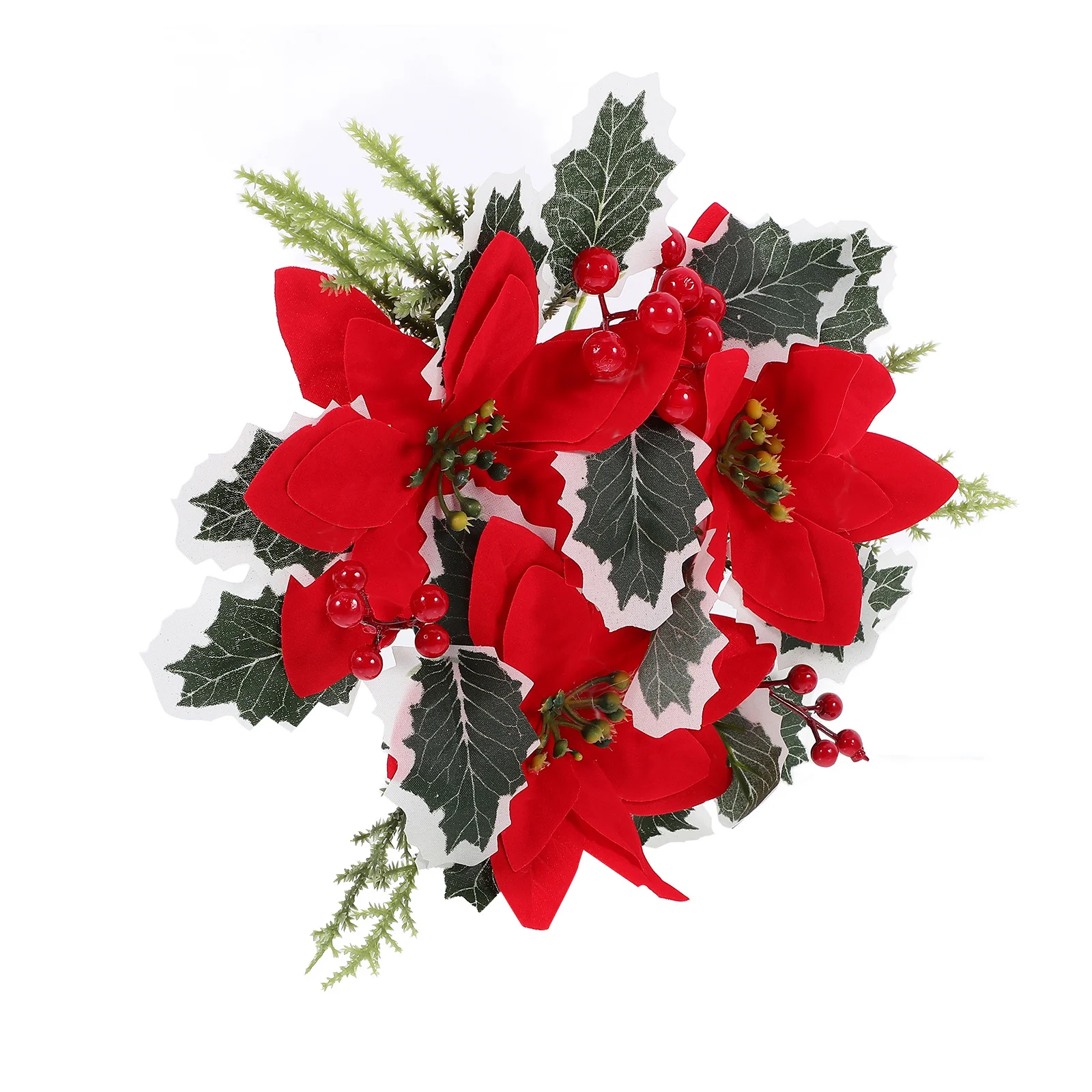 

Christmas Ring Red Poinsettia Exquisite Home Decor Wedding Holidays Table Centerpiece Wreath Christmas Ring