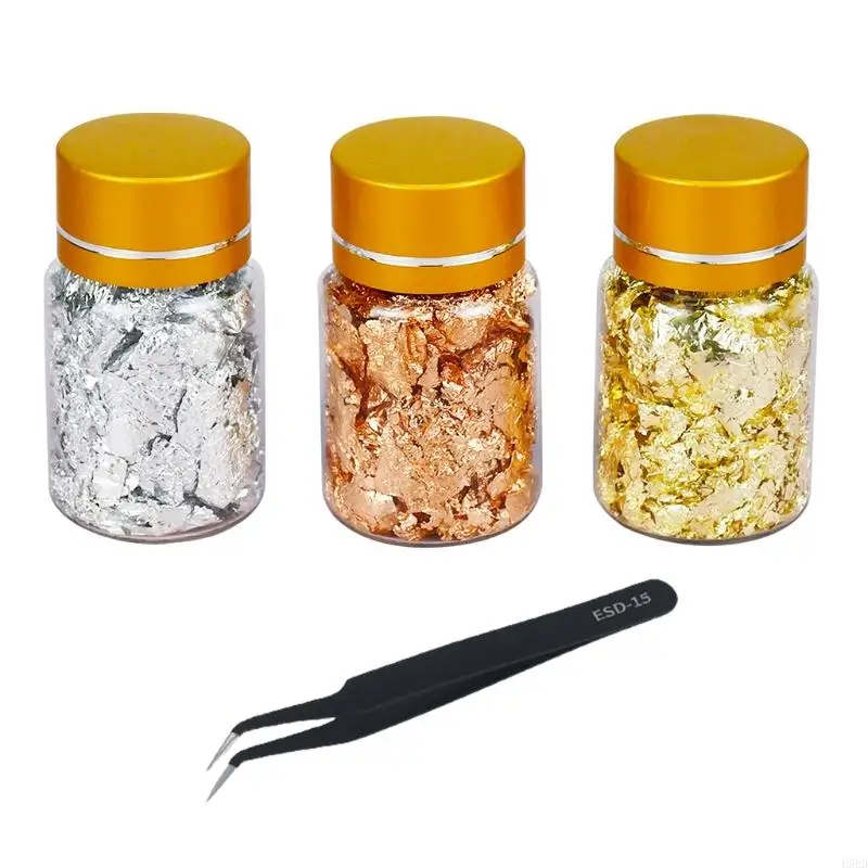 

H9ED Multi-purpose Gold Leaf Jewelry Making Accessories Gold Foil Art Painting