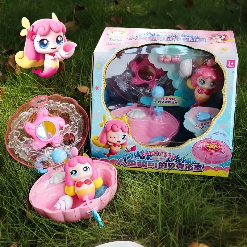 

Catch! Teenieping Mermaid Princess Shell Action Figure - Cute Fairy Girl Collectible Handmade Bathroom Toy for Birthday Gift