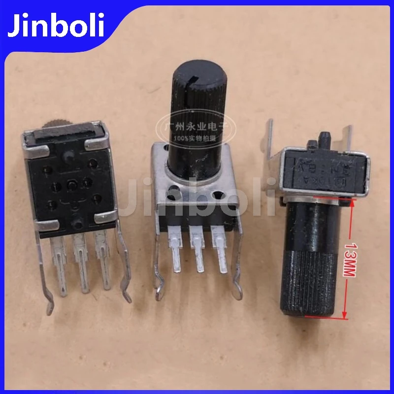 

2PCS RK09 Type 3Pins Single Horizontal Potentiometer Resistance A10K A103 Volume Adjustable Potentiometer Shaft Length 13MM
