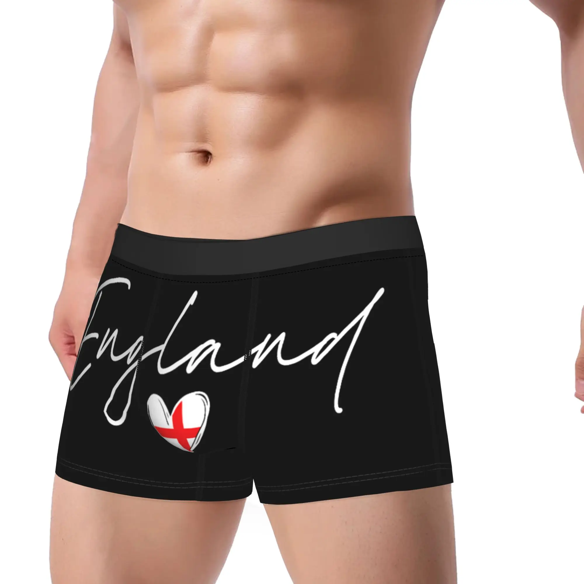 Vintage England Flag Heart Underwear  Man Shorts Briefs Novelty Trunk Quality Print Plus Size Panties