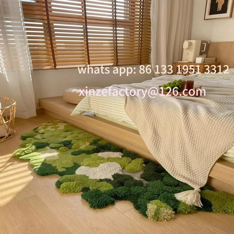 

Customizable Handmade Forest Moss Carpet Blended Living Room Sofa Bedroom Bedside Blanket