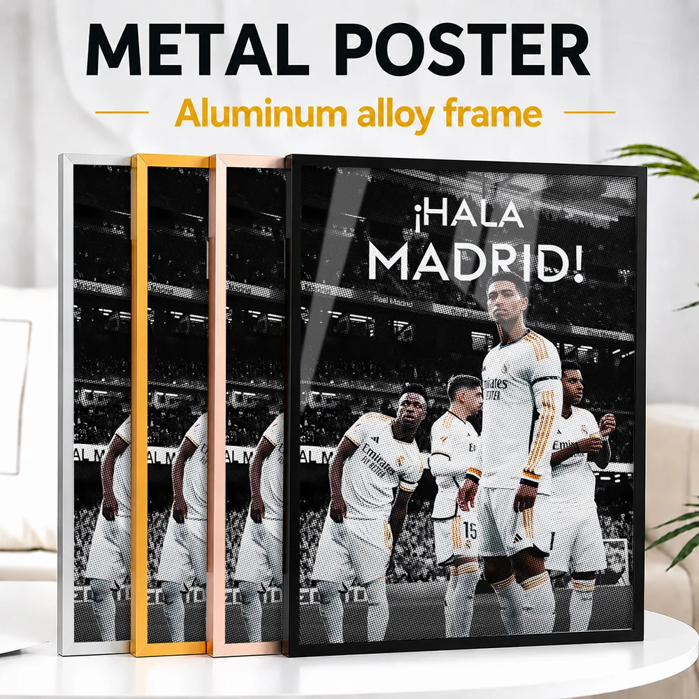 Football Players Victory Tribute Metal Poster With Aluminum Alloy Frame Personalized Arena Spirit Wall Art Ideal For Game Room