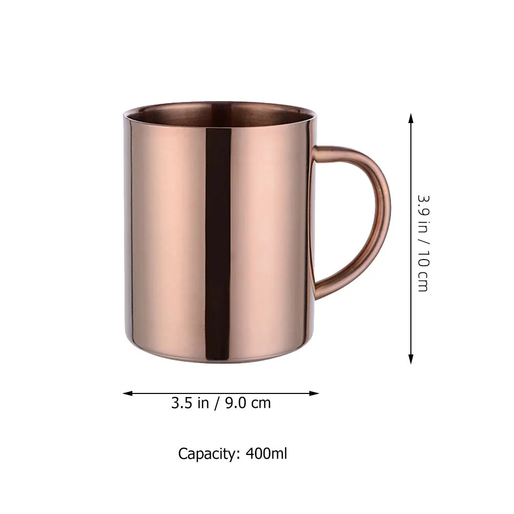 2 قطعة الفولاذ المقاوم للصدأ مزدوجة الجدار المعادن القهوة القدح مجموعة الشاي كوب ماء مقبض التخييم السفر القدح دائم العملي #5