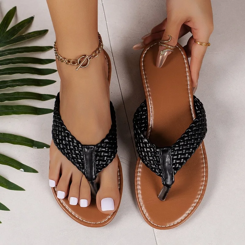 Women Sandals 2024 Summer New Sandals Casual Flat Shoes Female Bowknot Casual Summer Shoes Woman Flip Flop Flats Chaussure Femme image 2