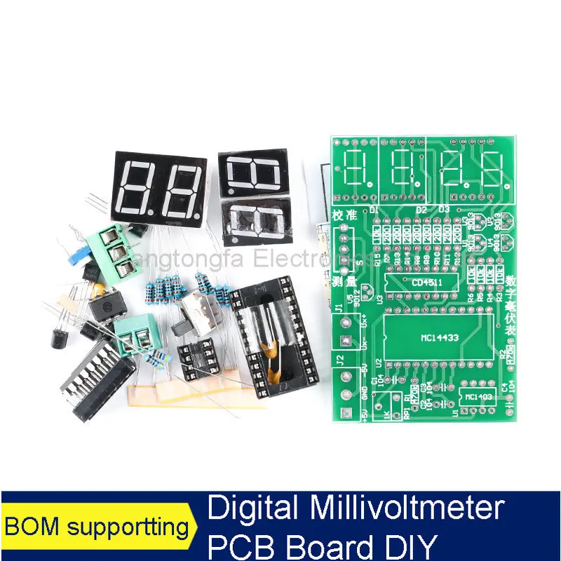 2PCS Digital Millivoltmeter PCB Board DIY Kit 5V AD Conversion Welding Soldering Electrical Electronic Skills Teaching Training