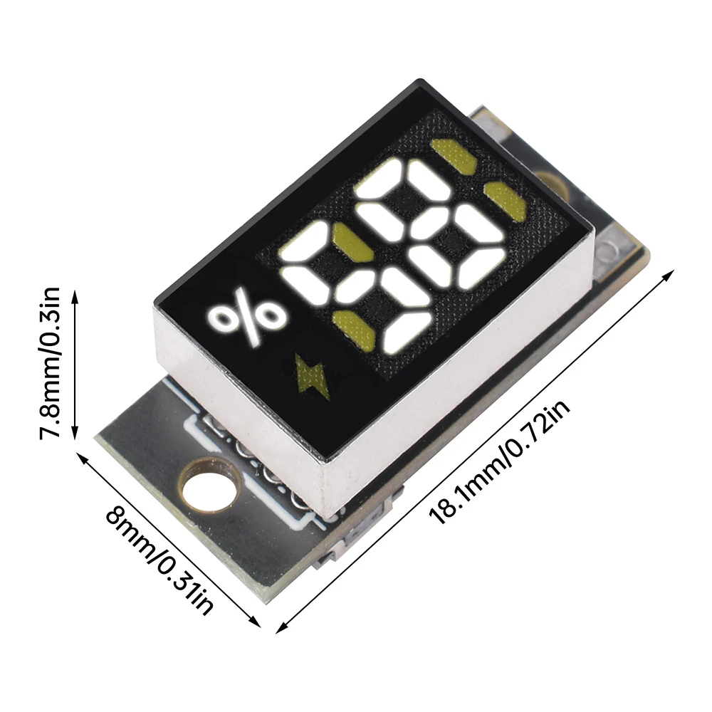 Mini-Batterie-Ladezustandsanzeigemodul 188-Segment-LED-Display Universelle Prozentanzeige für 1 oder 2 x 1,5V – Detail 4