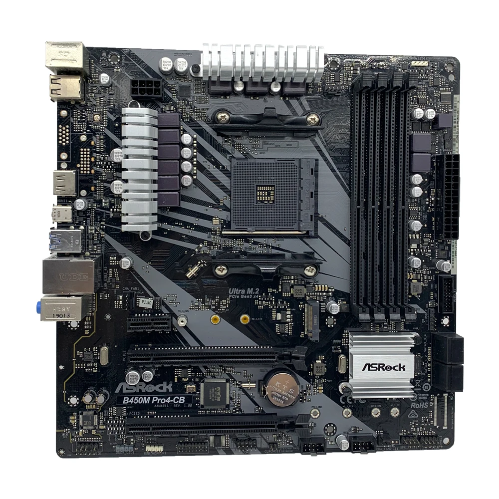 Imagem -02 - Asrock-placa-mãe B450 B450 Pro4-cb Soquete Am4 Ryzen 5600 4300g 1600 Ddr4 Pci-e 30 Micro Atx