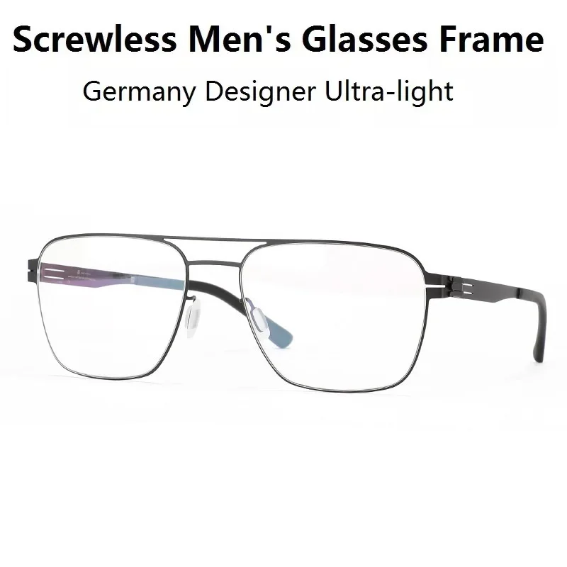 2024 MJIEDR Brand Germany Eyewear Double Beam Glasses Frame Men Eyeglasses Screwless Thin Ultralight Spectacles Myopia Optical