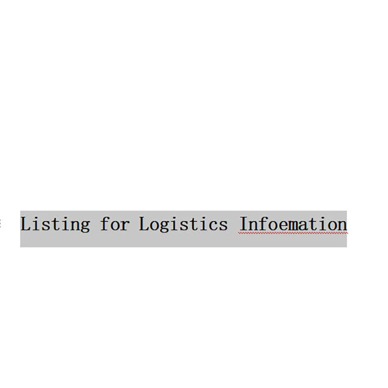 

Listing for Logistics Information