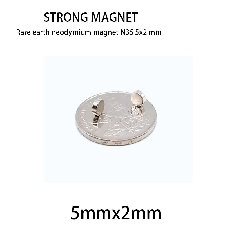 50/100/200/500/1000/1500PCS 5x2 Rare Earth Strong Magnets 5x2mm Small Round Magnets Disc 5mmx2mm Permanent Neodymium Magnets 5*2