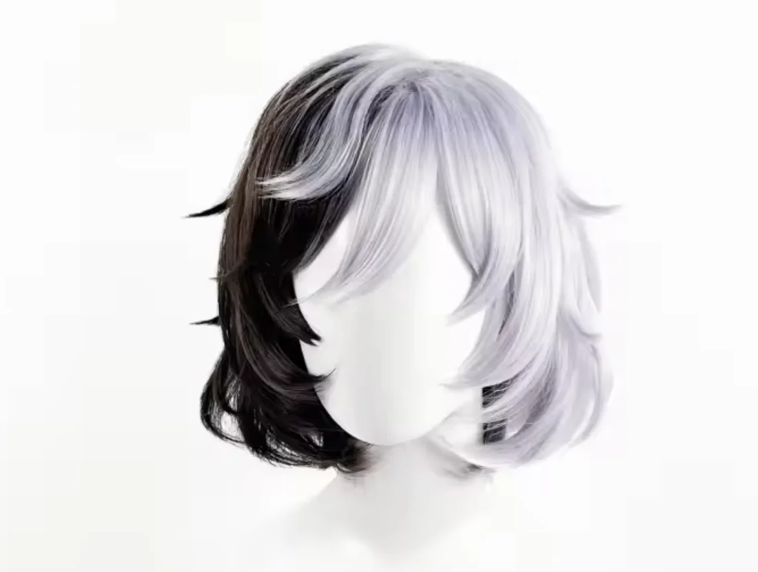 Halloween Party Anime Bungo Stray Dogs Cosplay Yumeno Kyusaku Cosplay Black Silver Wig