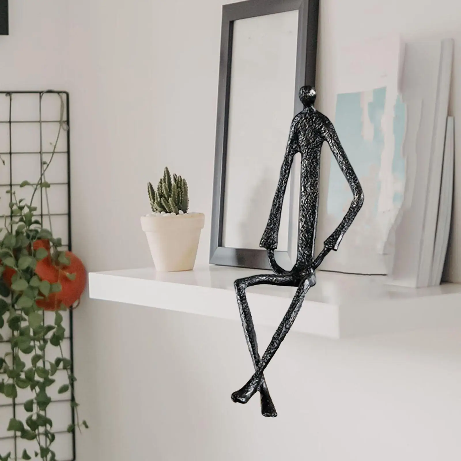 Nordic Human Figurine Metal Statue Collectible for Desktop Decoration Gift