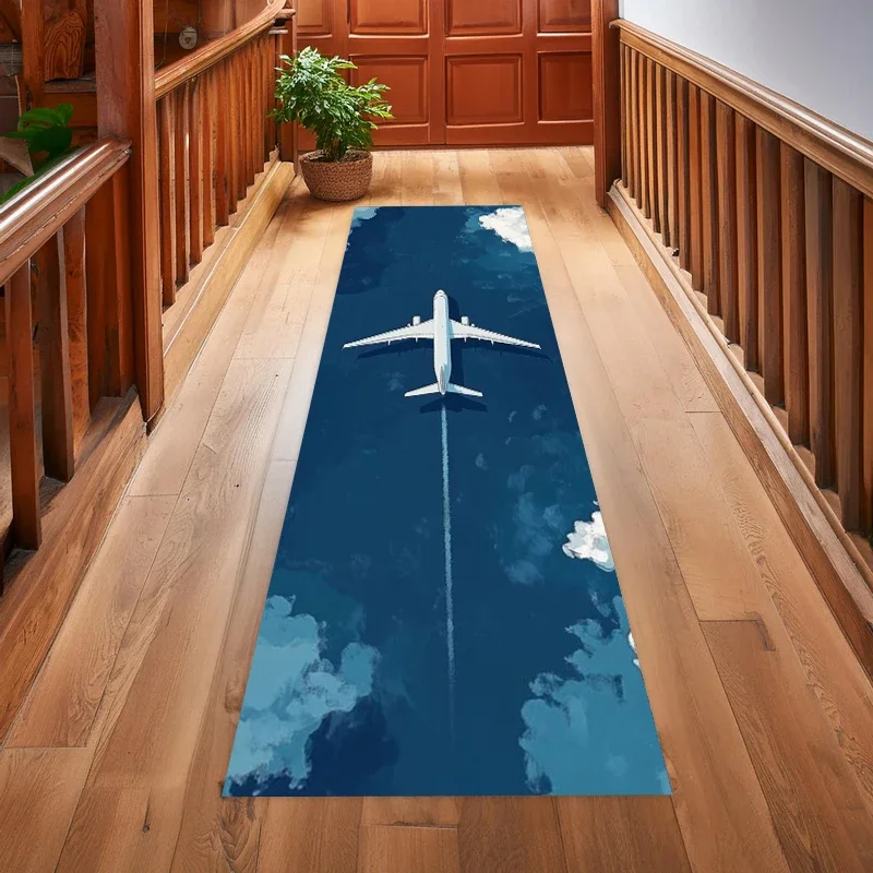 Airport Runway Fashionable Long Stripe Carpet Mat Suitable for High Traffic Sidewalks Decoration Easter Spring Home Decoration