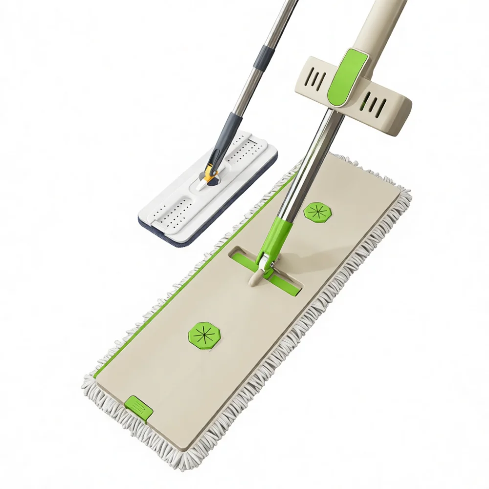 New Design Flat Floor Mop Hands Free Self Wringing Cleaning Mop With Durable Chenille Pads For Home Office Studio Use