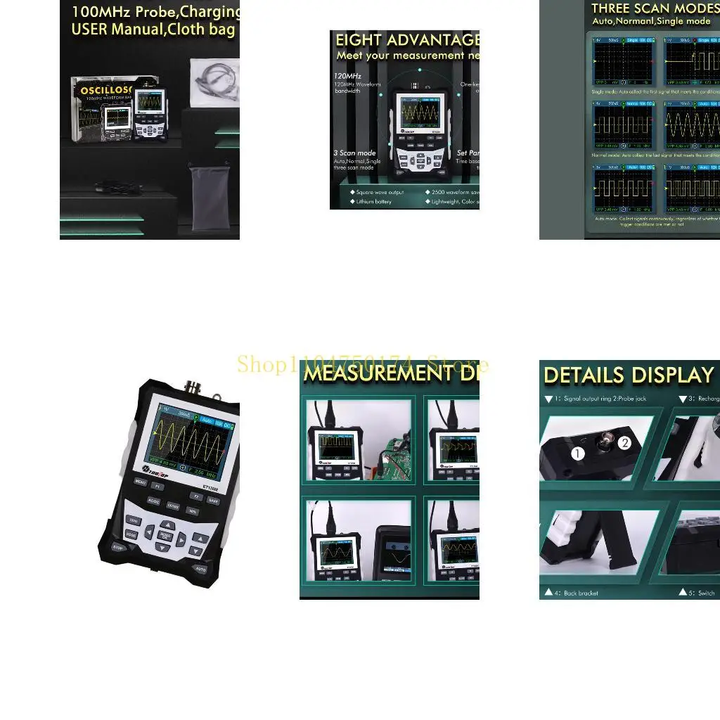 Professional Oscilloscope With Auto Triggering Mode And 8 Level Brightness Adjustment Single Channel Oscilloscope Top Sale