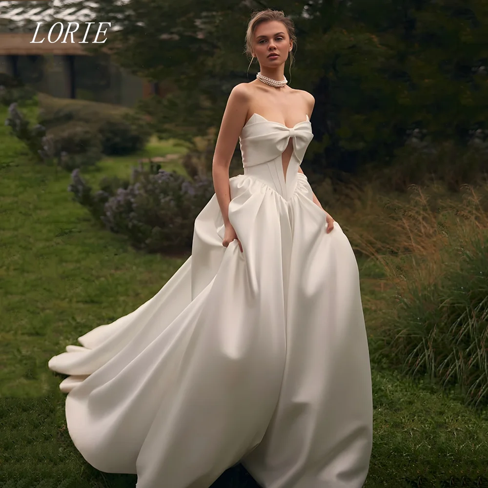 

LORIE Luxury Bow A Line Wedding Dress Sweetheart Bridal Dresses Hollowed Out Wedding Gown Customized 2026
