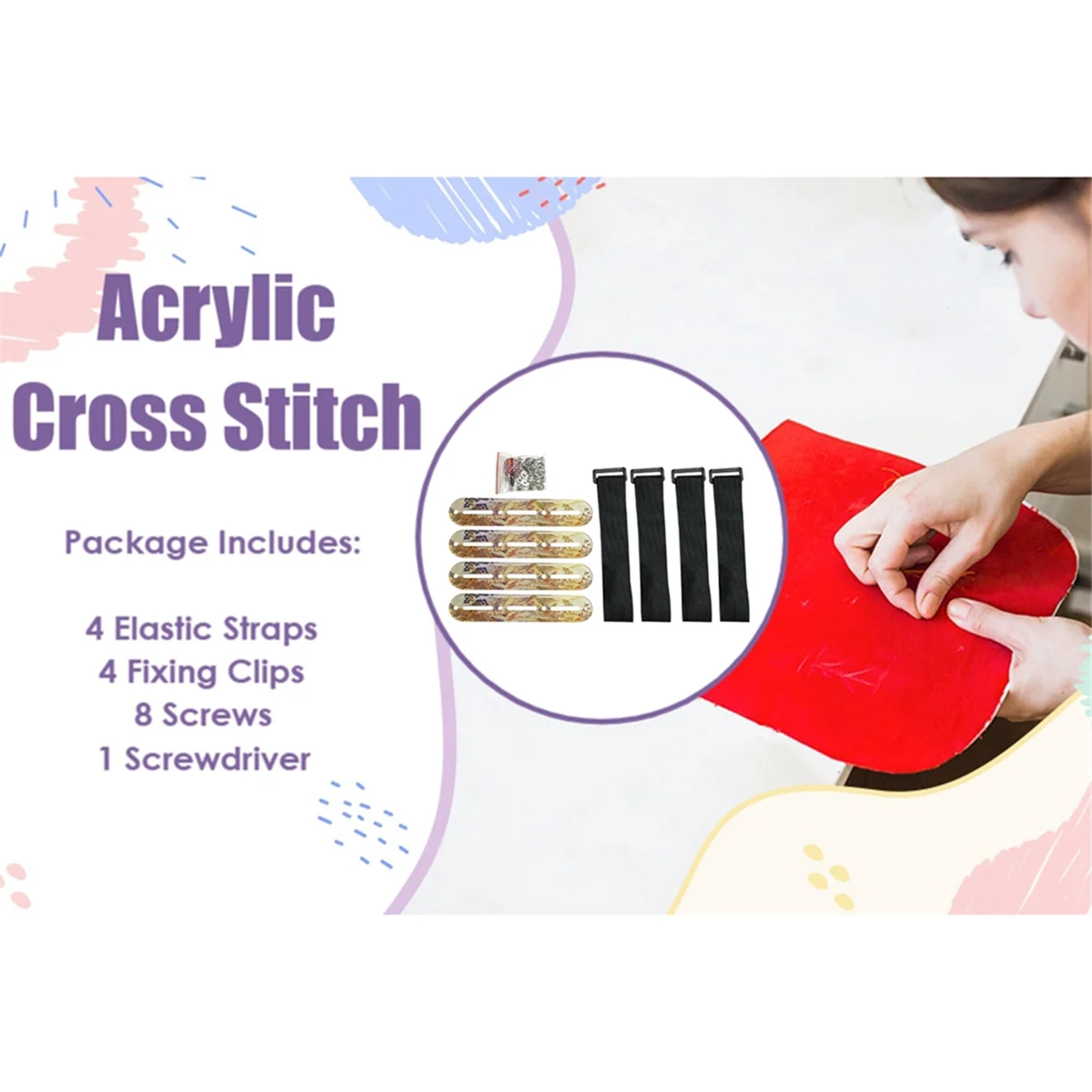 A79G 1 Set Side Tensioners for Embroidery High Elasticity Fabric Tension Embroidery Clamp Adjustable Fabric Fastening Clip D