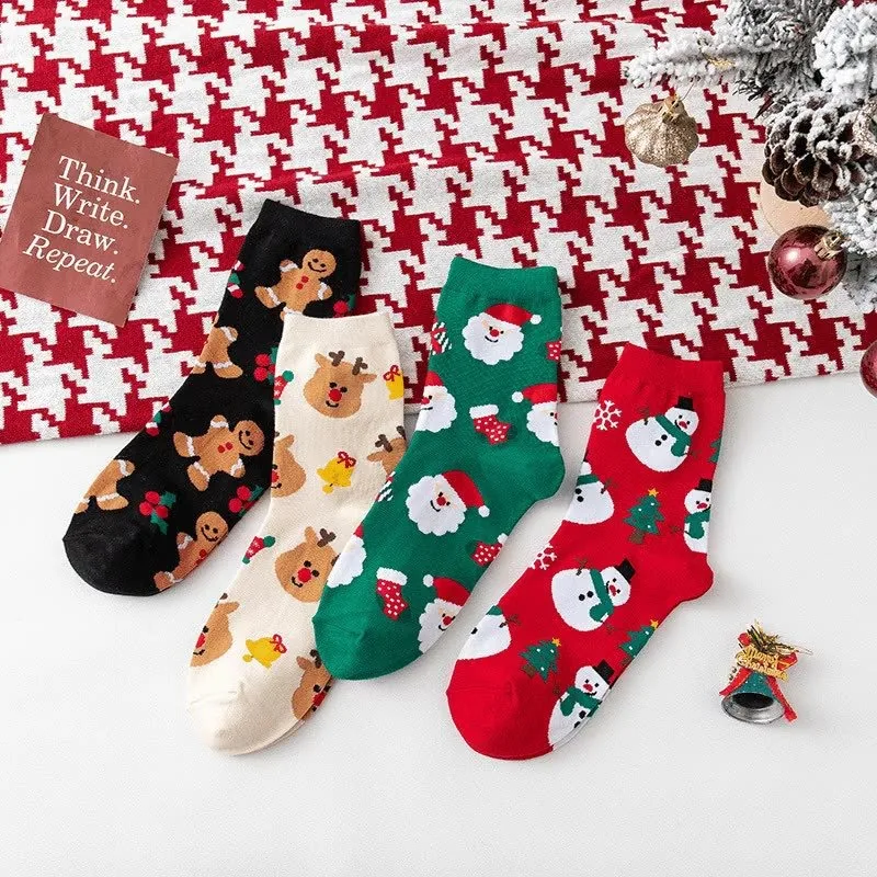 

Christmas Socks Fall Winter Cartoon Santa Claus Elk Snowman Cute Xmas Socks Merry Christmas Gift Happy New Year 2026