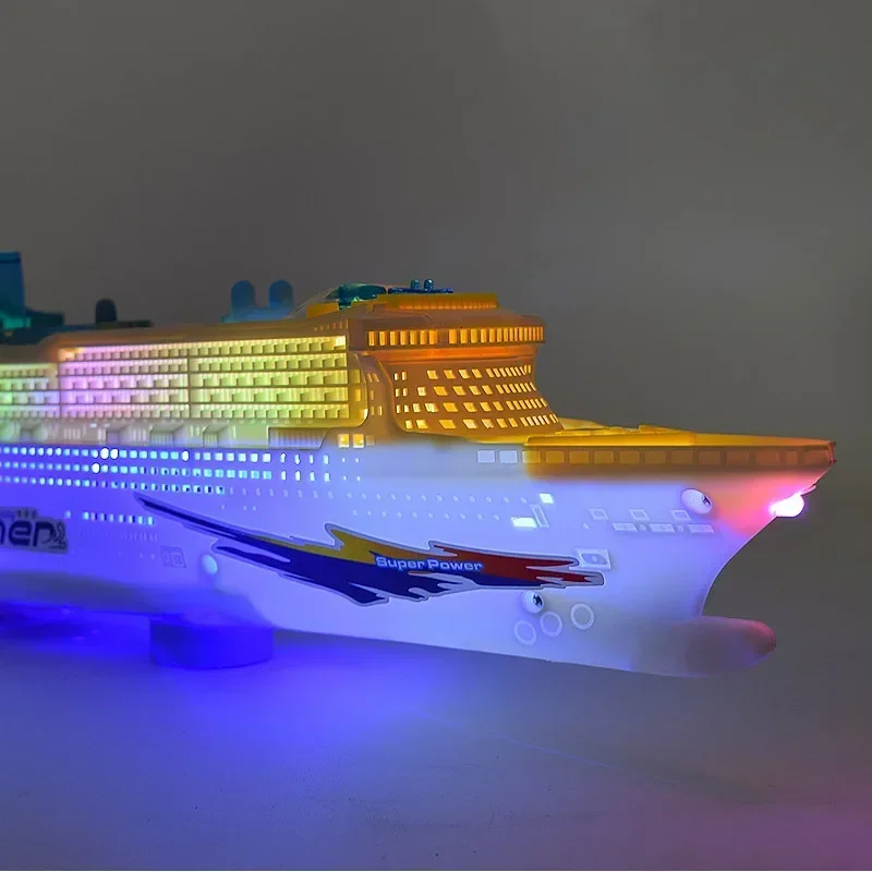 Juguete eléctrico de lujo con revestimiento, modelo grande de 49 cm y dirección automática, con música y luces para una experiencia de vela realista