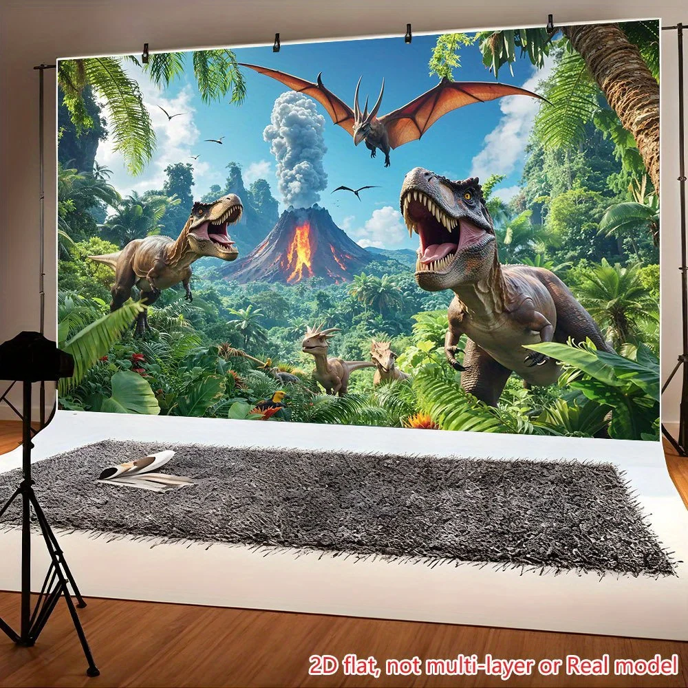 2D-Flugzeugmodell – Integriertes, hochauflösend bedrucktes Hintergrundbanner mit einem Motiv eines vulkanischen Dinosaurier-Dschungels – Detail 3