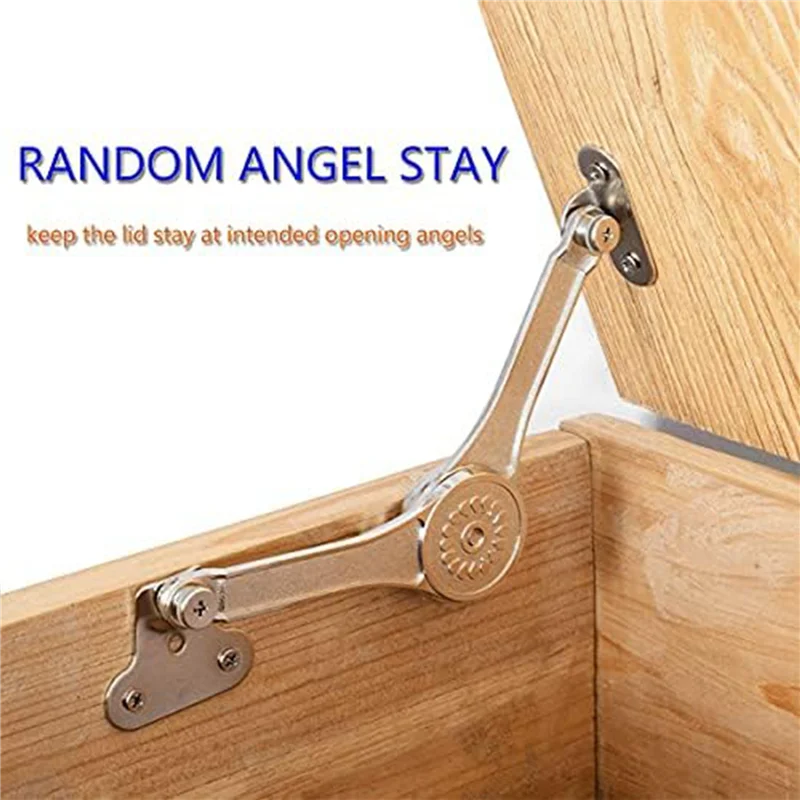 

ABRE-Heavy Duty Hinge Lid Support Hinge Hinge Soft Close Chest Hinge Support For Cabinet Kitchen Wardrobe 6 PCS