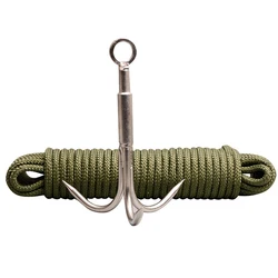 Hiking Stainless Steel Claw Carabiner Multi-functional Climbing Hook Grappling Hook For Travel Outdoor Camping Fishing