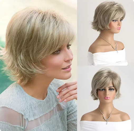 Natural Synthetic Wigs for Women 10 Inch Short curly Wig Daily Party Heat Resistant Hair