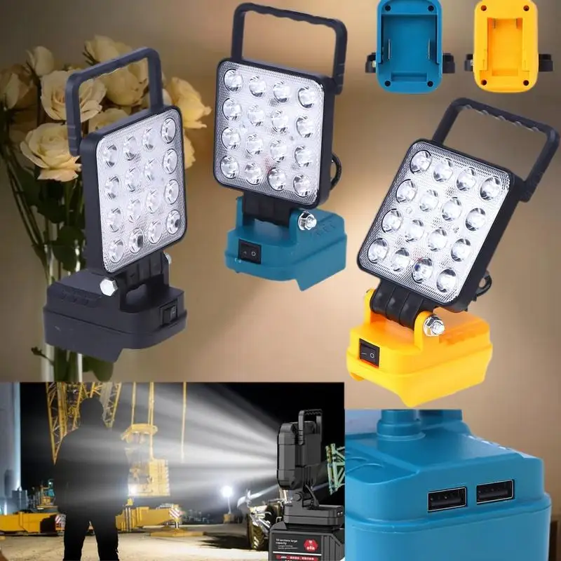 14W Camping Lamp Emergency Lighting With Dual USB Li-ion Battery Lantern Outdoor Flashlight 4 Inch LED Work Light