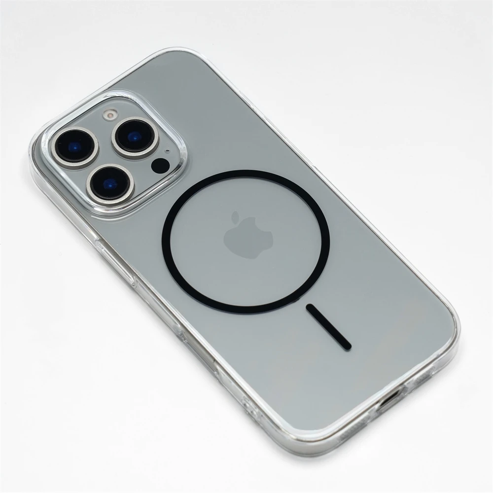Ultradünne Transparente HD Einfache Hart-PC-Hülle für iPhone 18 17 16 15 Pro Max 14 13 12 mit Magsafe Magnetischer Drahtloser Ladeabdeckung – Detail 8