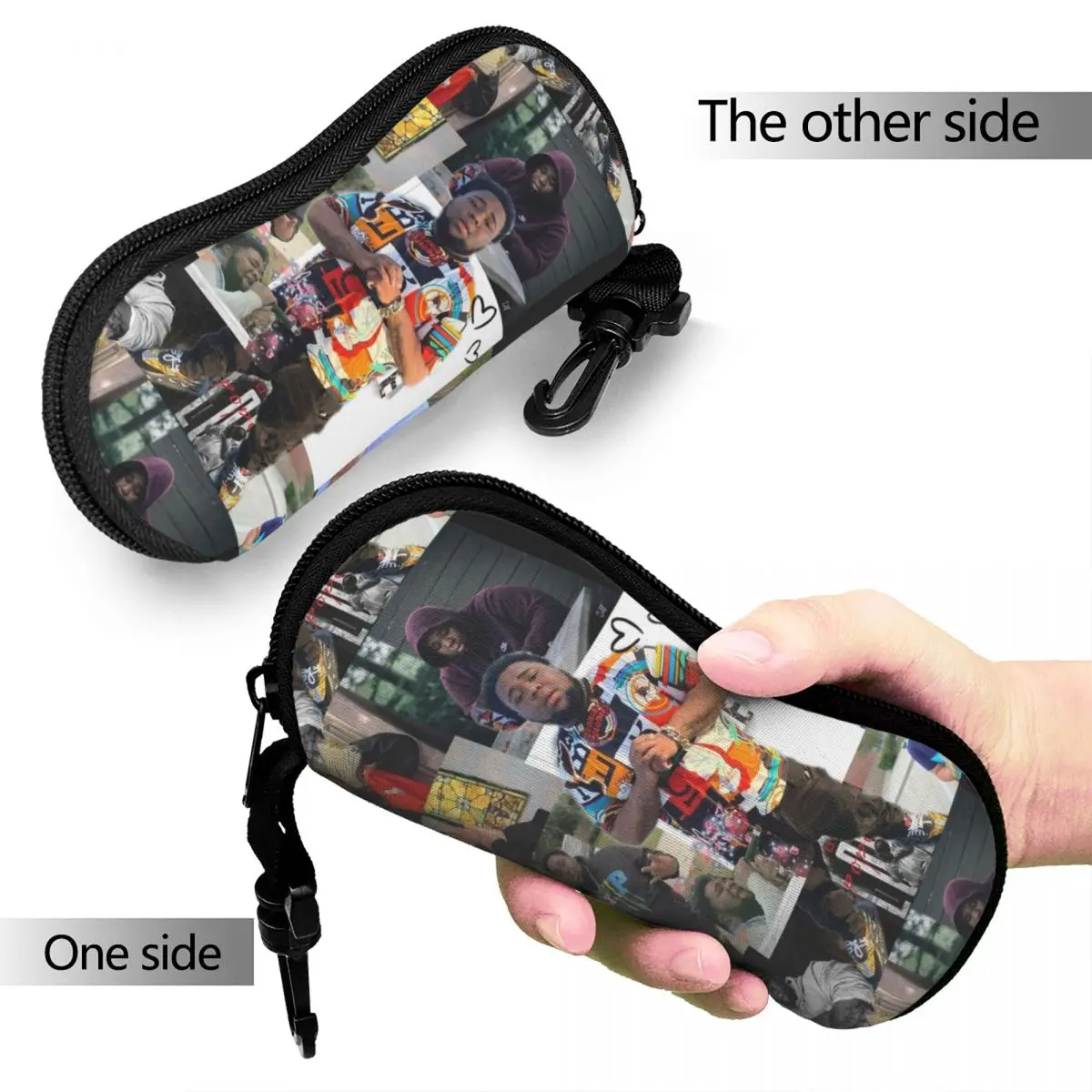 Rod Wave Collage Glasses Case Lightweight Hip Hop Glasses Storage Box Protector Glasses Box