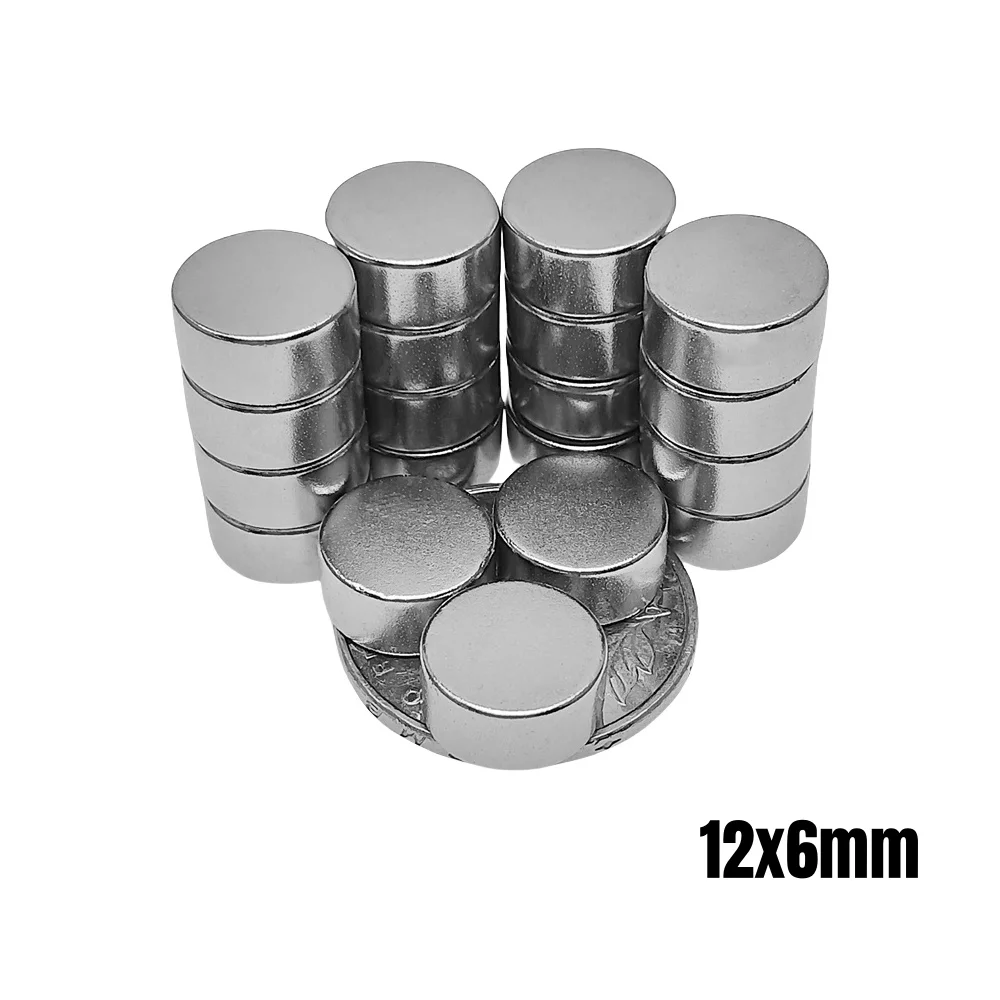 5~100pcs 12x6 Mm Minor Search Magnetic Magnet Strong 12mm X 6mm Small Round Ndfeb Magnets 12x6mm Permanent Magnets Disc 12*6 Mm