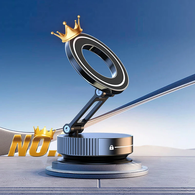 

Magnetic Suction Cup Phone Mount Vacuum Magnetic Car Phone Holder Mount With 360° Metal Strut for iPhone Samsung Xiaomi