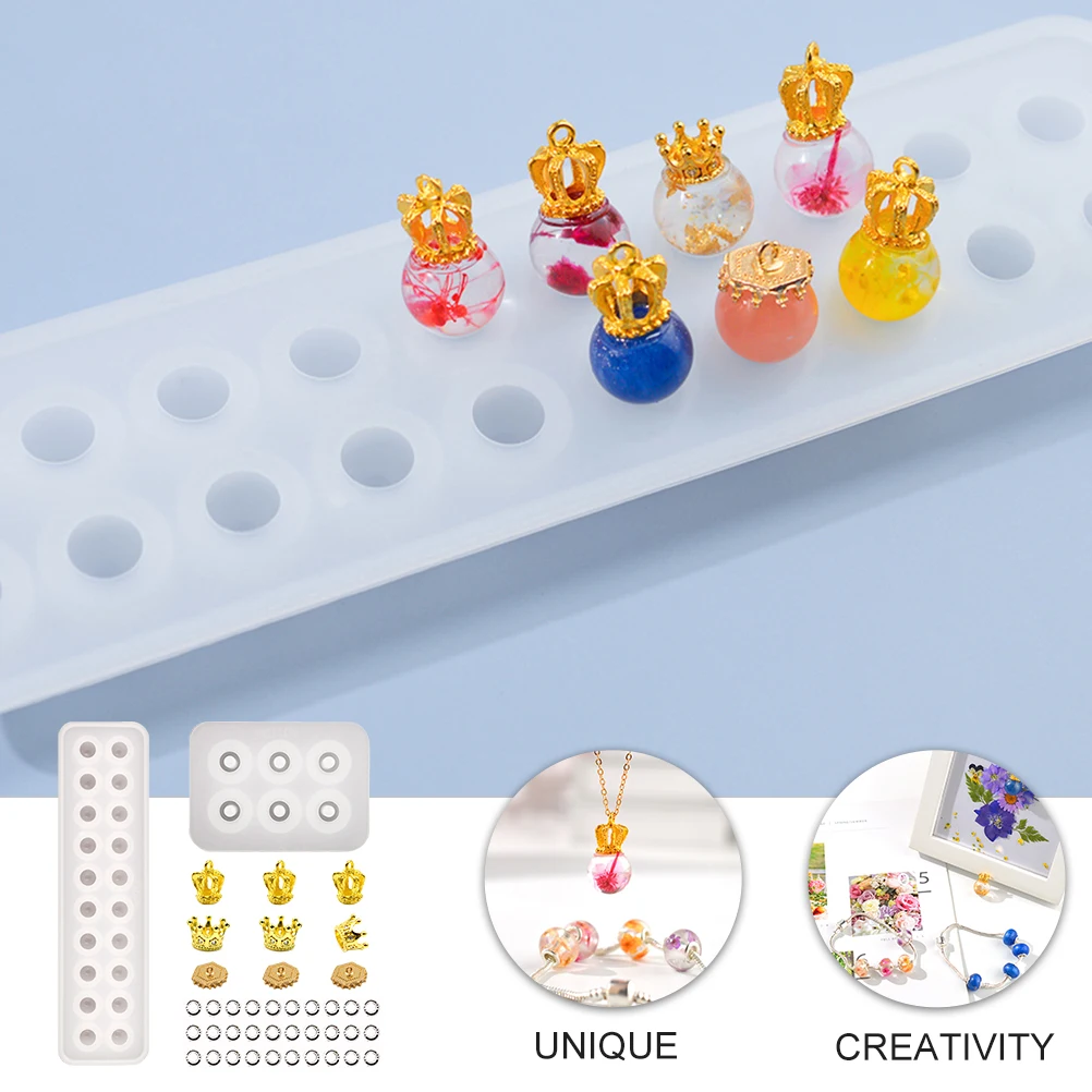 

3 Pcs Gems Crystal Pendant Mold Hanging Ornament Silicone Epoxy Simple DIY Handmade