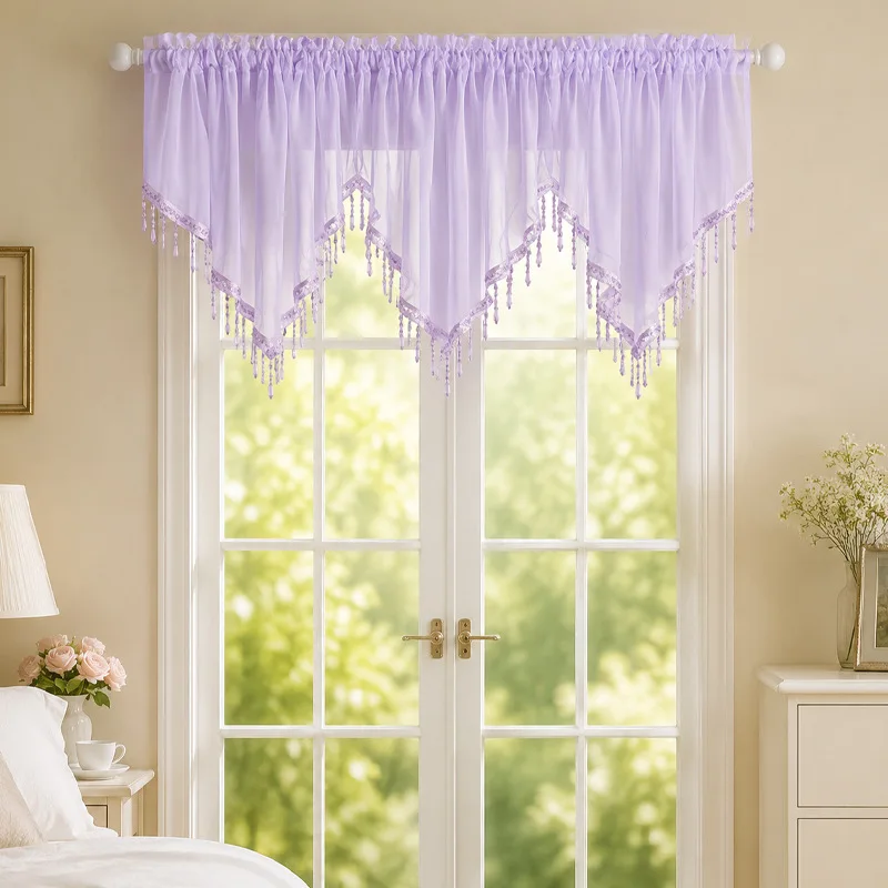 Short curtain curtain solid color triangular screen curtain window screen kitchen curtain small curtain coffee curtain