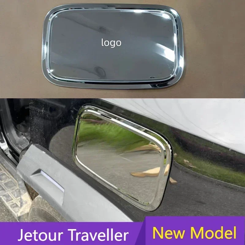 

New! For JETOUR Traveler T2 2023-2024 car fuel tank flap decorative sticker fits stainless steel fuel tank cap exterior