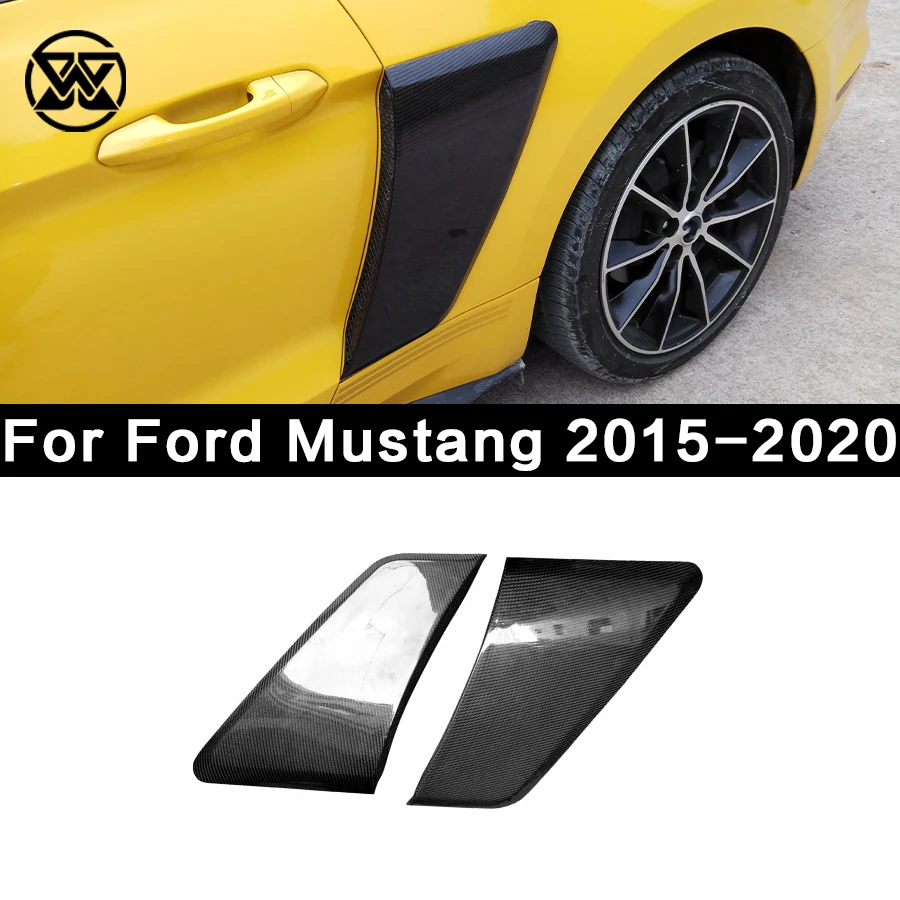 

Carbon Fiber Side Fender Trim For Ford Mustang 2015-2020 Car Rear Spoiler Air Intake Vent Splitter Cover Body Kit
