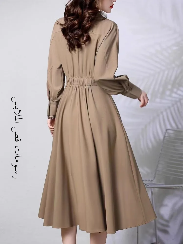 Long Sleeve Shirt Dress Pattern Women's Mid-Length Full Skirt Fashion Cutting Template Autumn New Style Customization Service
