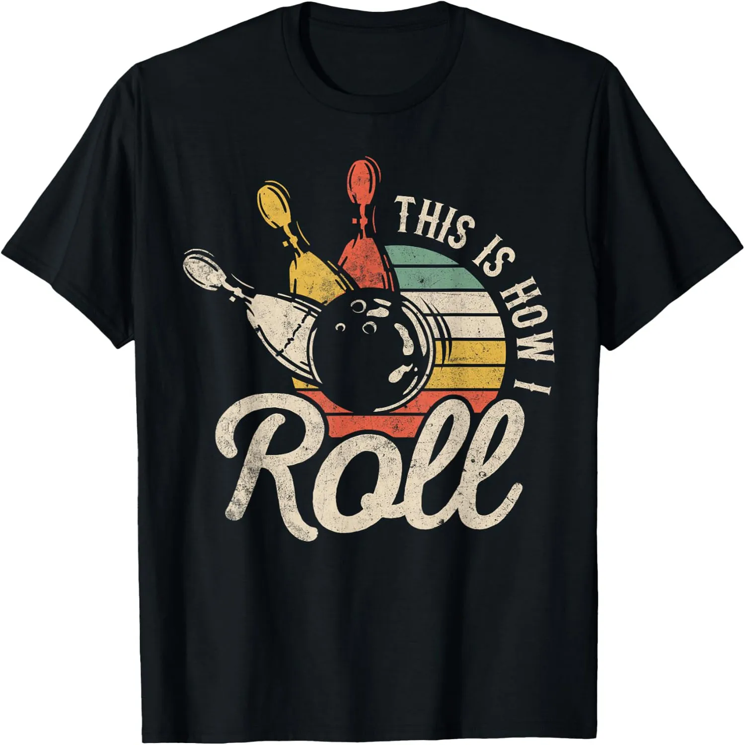 This Is How I Roll Retro Bowling Bowler Funny Gift Cap Sleeve T-Shirt Y2K aesthetic, Concert tee