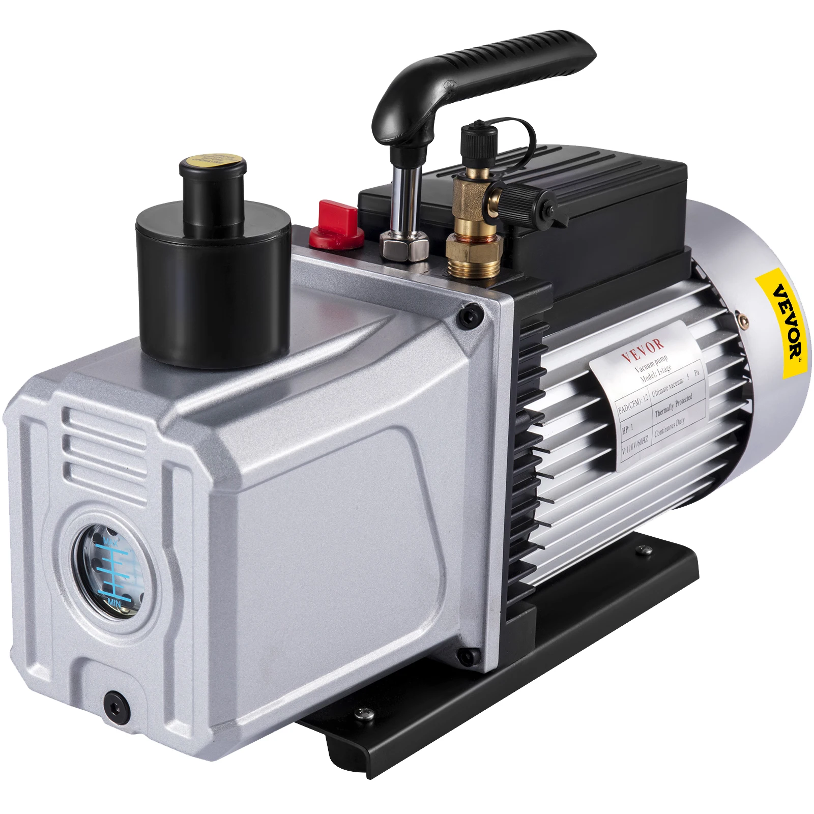 VEVOR Vacuum Pump 12CFM Single Stage Air Conditioning 110V 5PA Vacuum Refrigerant HVAC Air Tool for Automobile Vacuum Evacuation